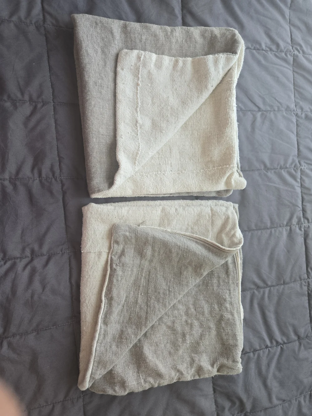 Crate&Barrel Bundle Of 5 Grey Striped Accent Pillow Cover